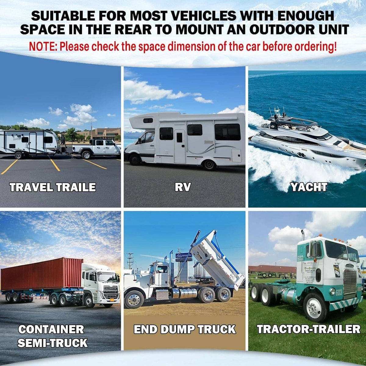 Solidspare 12000BTU 12V Truck Cab Air Conditioner Split AC for Semi Trucks Bus RV Caravan
