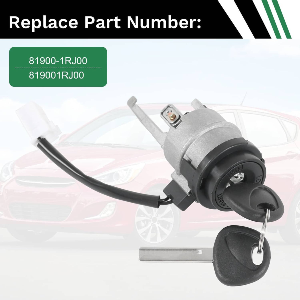 Solidspare For Hyundai Accent 1.6L 2012-2017 Ignition Lock Cylinder with 2 Keys 81900-1RJ00
