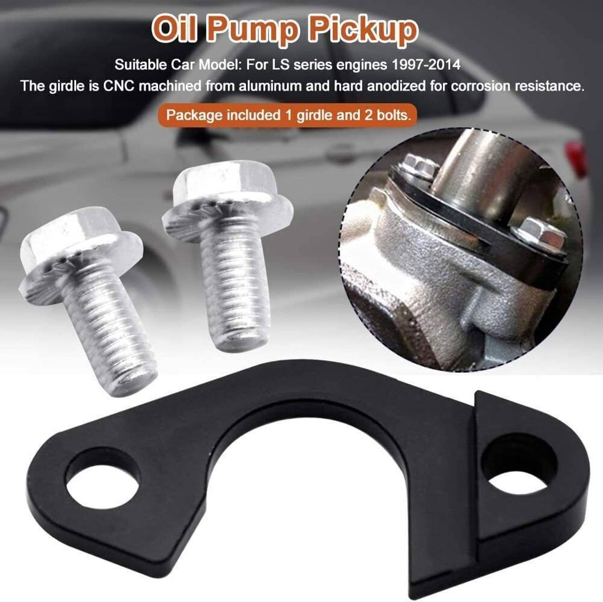 Solidspare Oil Pump Pickup Girdle Bracket Tube Pipe Hold Down Brace Support For LS Series