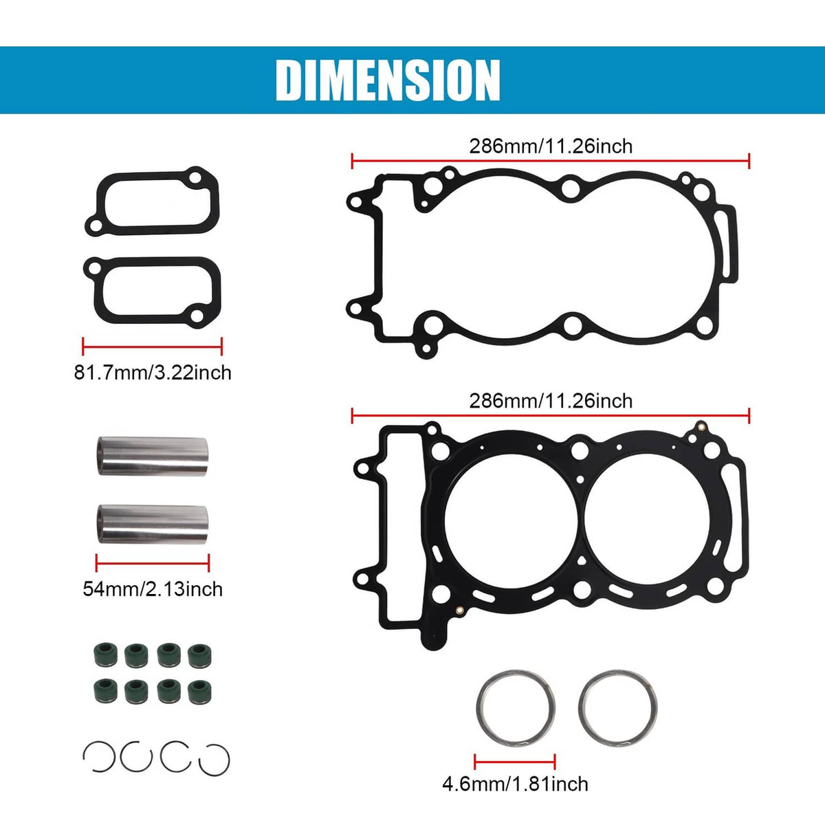 Solidspare For Polaris 1000/RZR/XP 2014-2018 93mm Cylinder Gasket Piston Kit 3023156 ATV