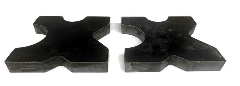 (Set of 2) 20 TON Steel Shop Press Bed Plates for H-Frame Arbor 4 Notch 1"x7"x7"