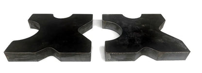 (Set of 2) 20 TON Steel Shop Press Bed Plates for H-Frame Arbor 4 Notch 1"x7"x7"