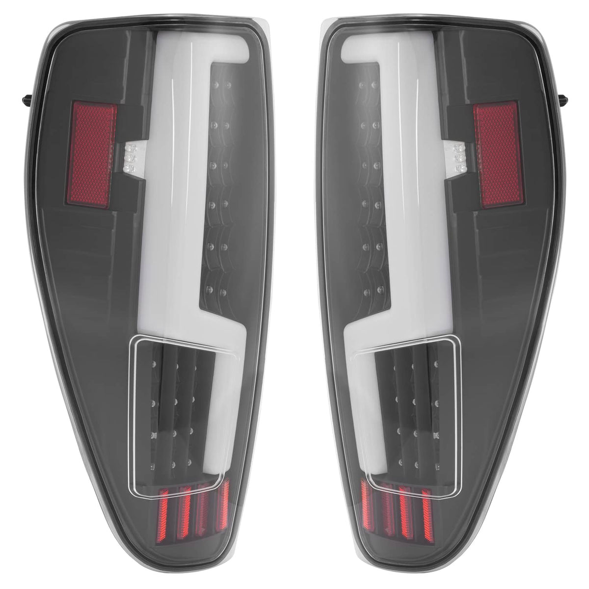 Solid Spare Black For 2004-2012 Chevy Colorado GMC Canyon LED Tube Tail Lights Brake Lamps
