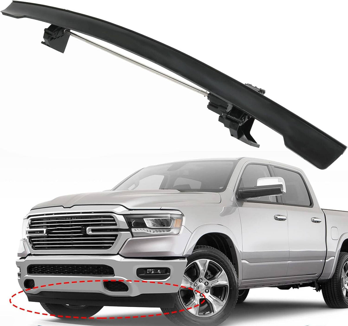 Solidspare Front Active Air Dam Black For 2019-2023 Ram 1500 Dt 68274406AH 68274406AG New