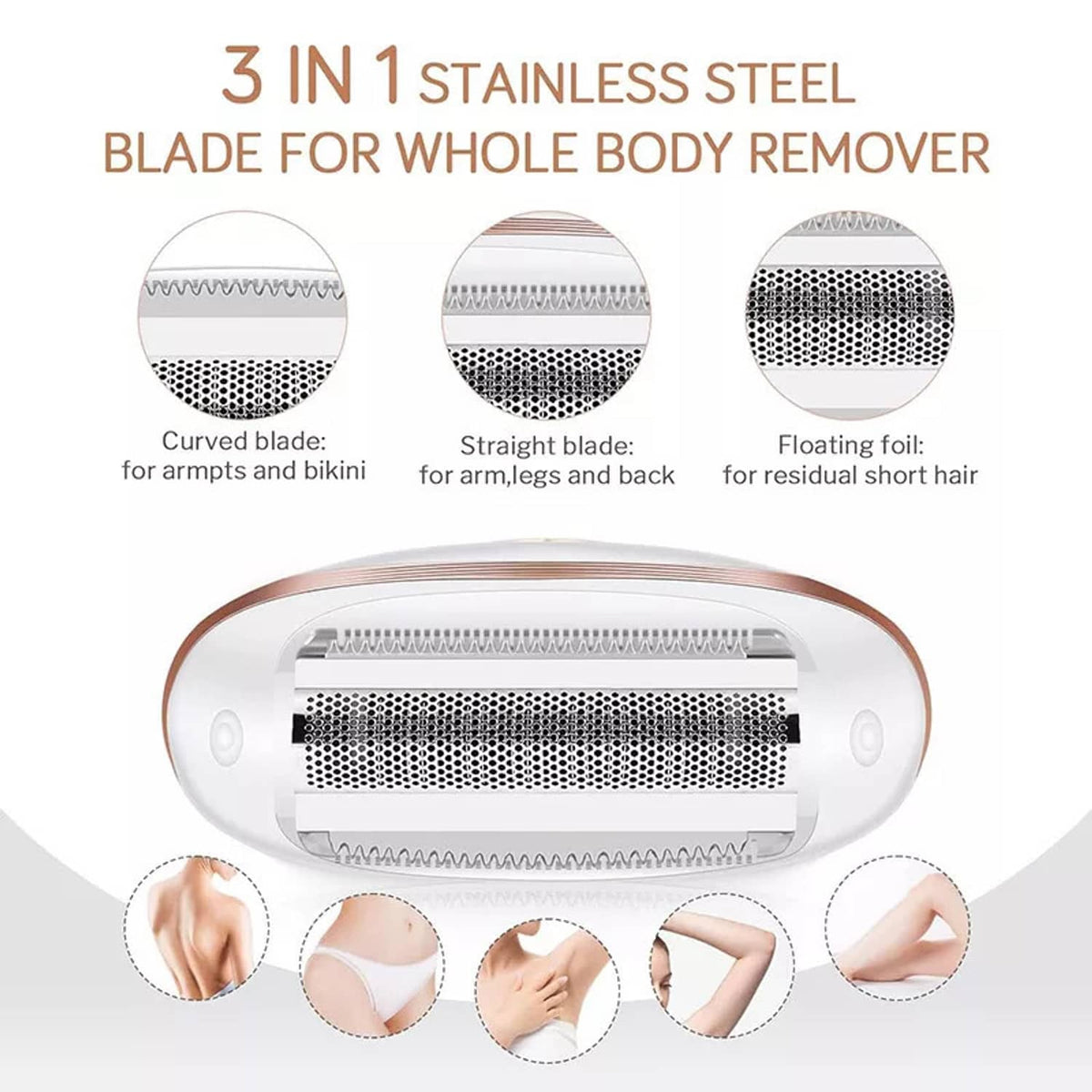 Solid Spare 2 in 1 Wet & Dry Painless Rechargeable Lady Shaver Electric Razor for Women