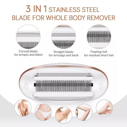 Solid Spare 2 in 1 Wet & Dry Painless Rechargeable Lady Shaver Electric Razor for Women
