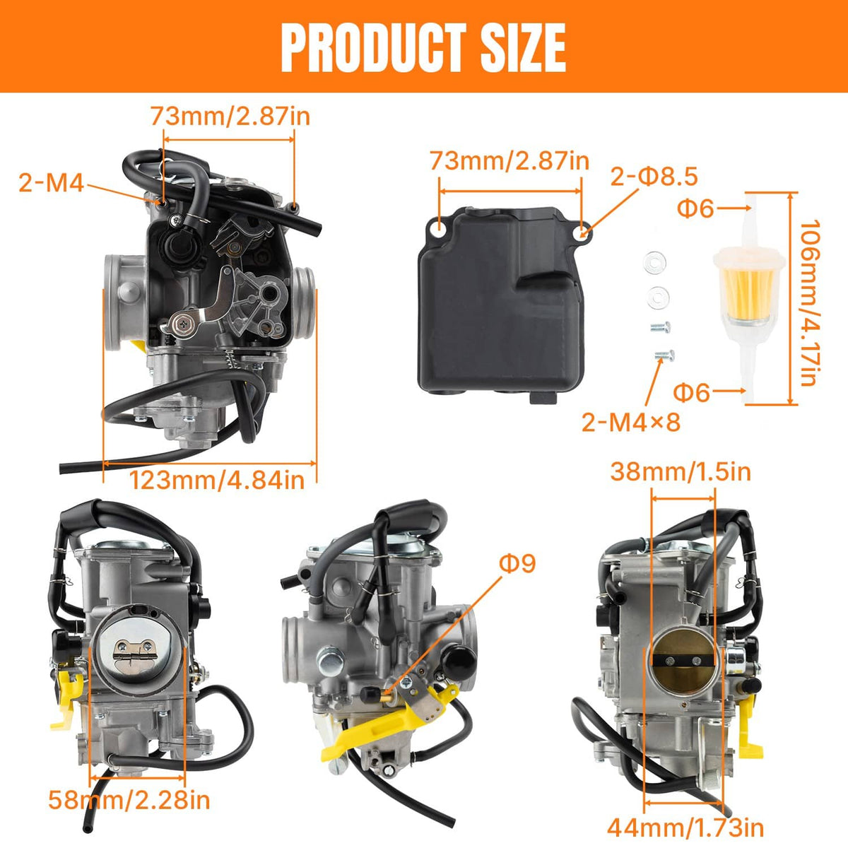 Solidspare Carburetor Carb Assembly For Honda TRX400X 2X4 2009 2012 2013 2014 w/Fuel Filter