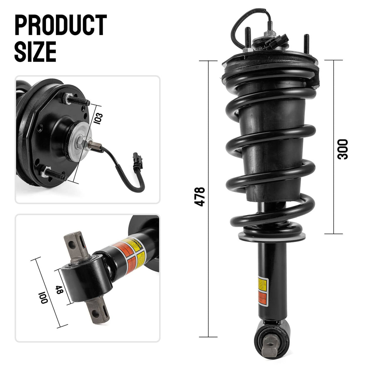 Solidspare 4pcs Front Rear Shock Strut Assys Fit For Chevrolet Suburban Tahoe 2015-2020