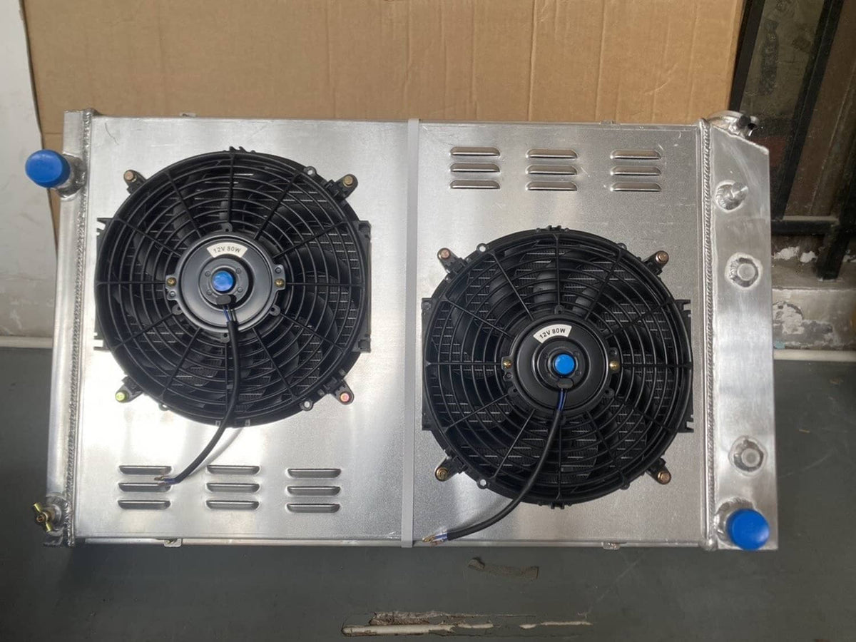Solidspare 4 Row Radiator With 2Fan For 73-87 Chevy C/K C10 C20 K10 K20 GMC C/K1500 2500 V8