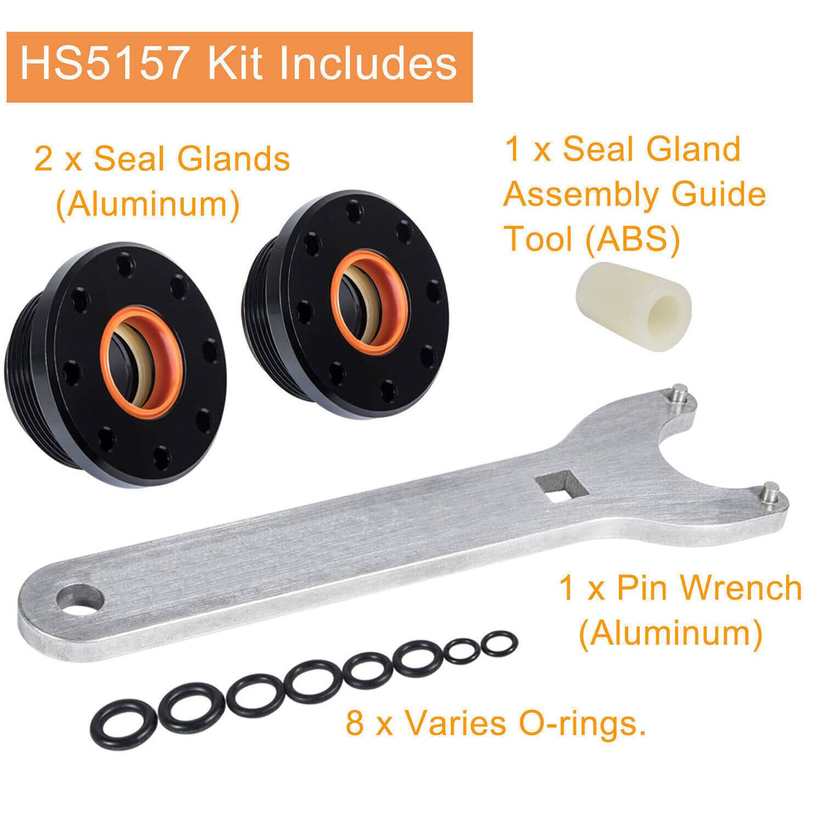 Solidspare Front Mount Hydraulic Steering Cylinder Seal Kit for SeaStar HC5345 HS5157