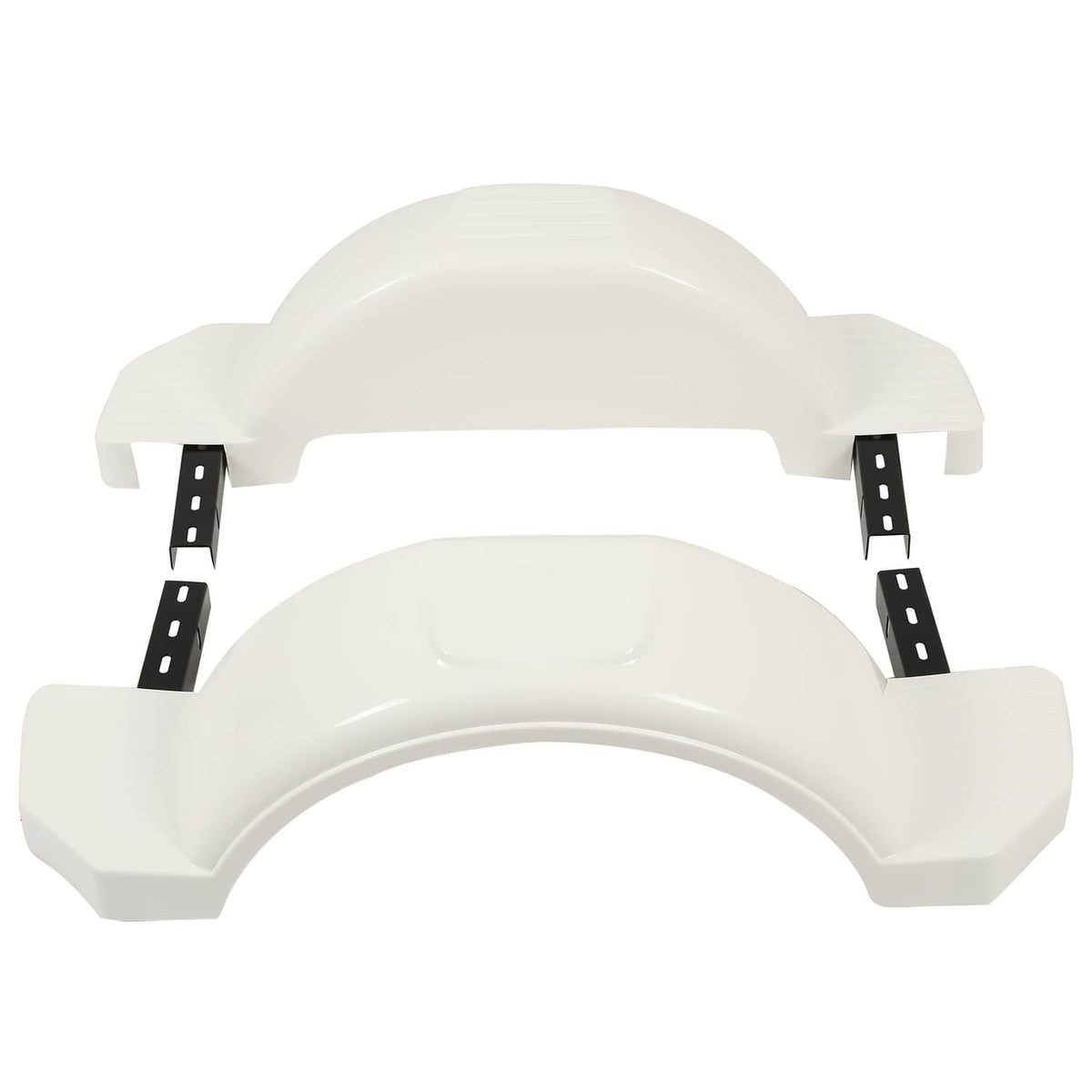 Solidspare Pair L&R Single Axle Trailer Fenders White HDPE For 13" diameter Wheels Tires