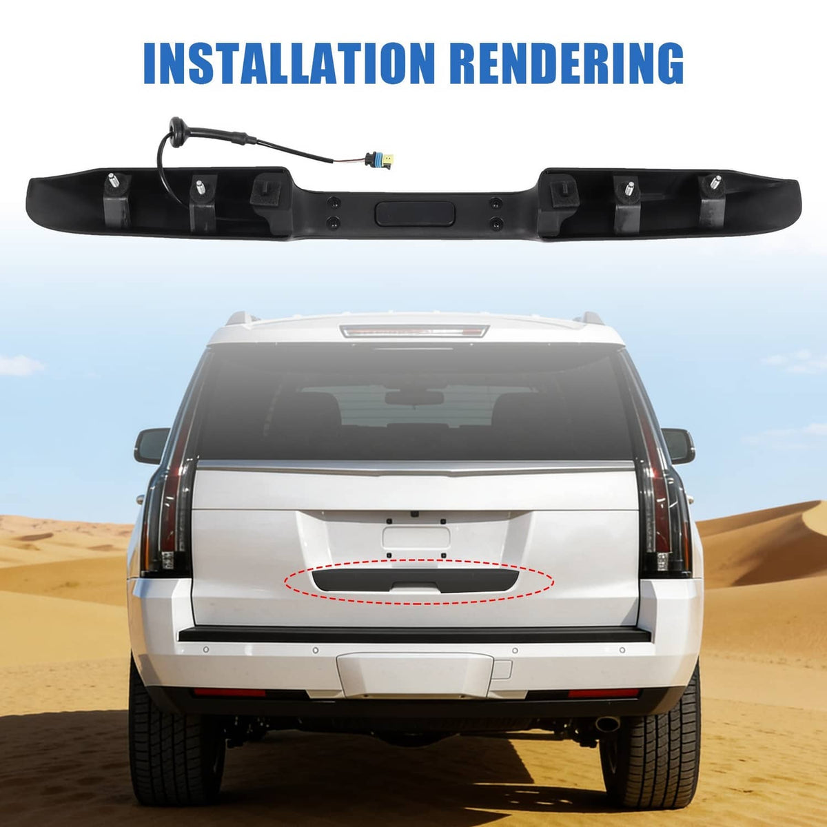 Solidspare Outside Lift Gate Handle Black For 07-14 Yukon Suburban Tahoe Escalade 25838218