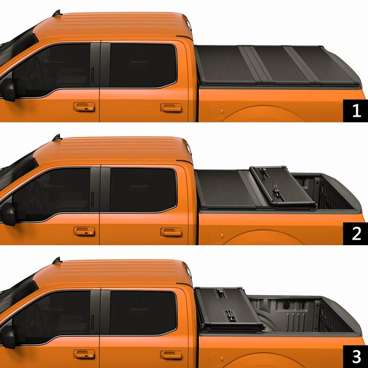 Solidspare Hard 3-Fold Tonneau Cover for 07-22 Chevy Silverado GMC Sierra 5.8 FT Truck Bed