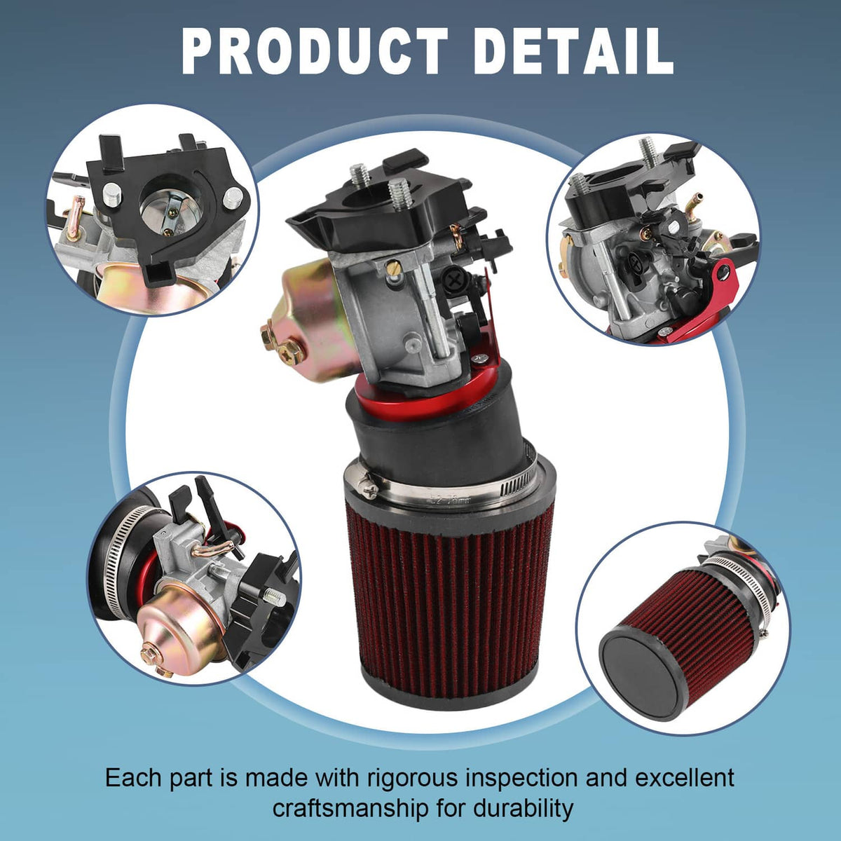 Solidspare Upgrade Air Filter Adapter Jet Kit Set For Predator 420CC 301CC 13HP 15HP Golf