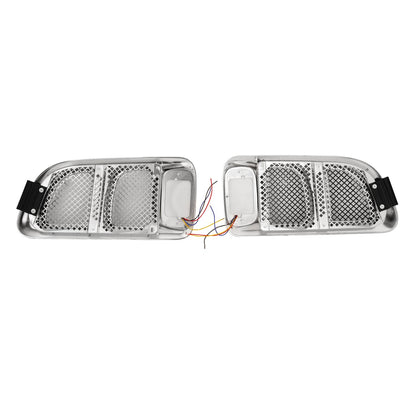 Solid Spare Pair Hood Side Vents Silvery Air Intake Trim Fit 1997-2009 Sterling Truck