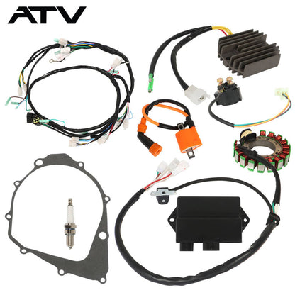 Solidspare Magneto Stator+Ignition Coil+Wire Harness CDI Kit For Yamaha Warrior 350 YFM350X