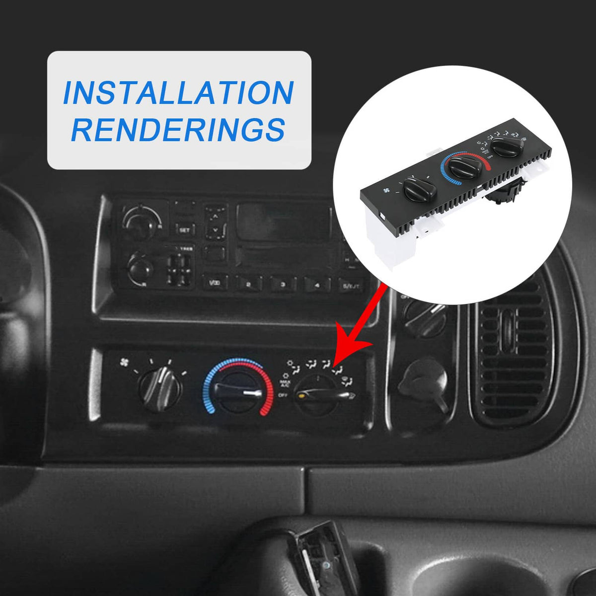 Solidspare 55055459AF A/C Heater Manual Climate Temp Control Panel For 98-03 Dodge Ram Van