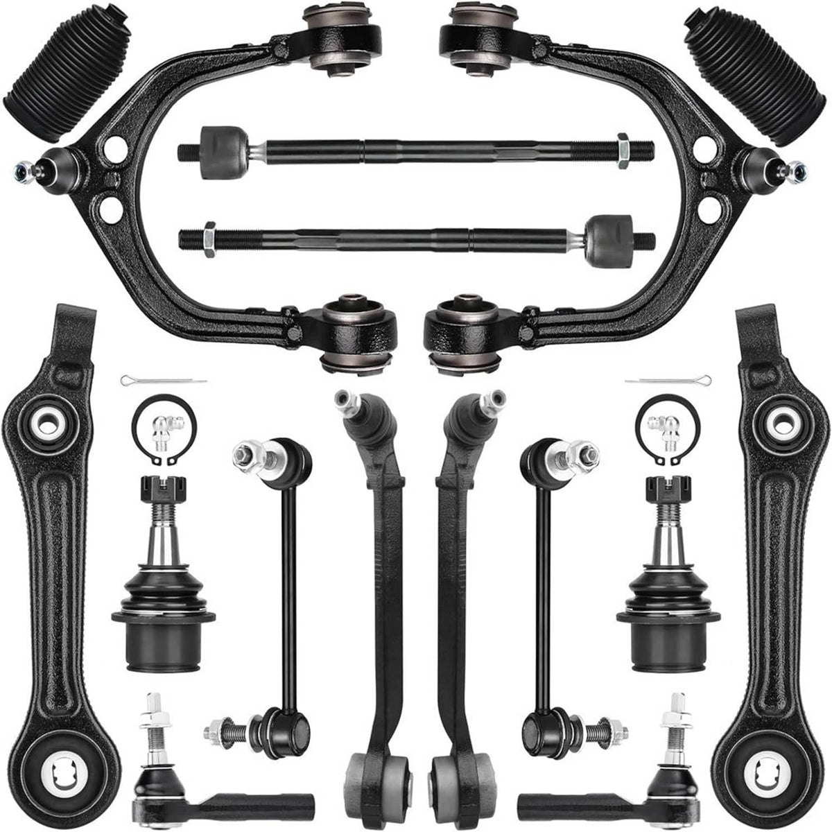 Solidspare 16Pc Suspension Front Control Arm Kit for 2011-2019 Dodge Charger Challenger 300