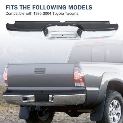 Solidspare Complete Steel Rear Step Bumper Assembly For Toyota Tacoma 1995-2004 Chrome
