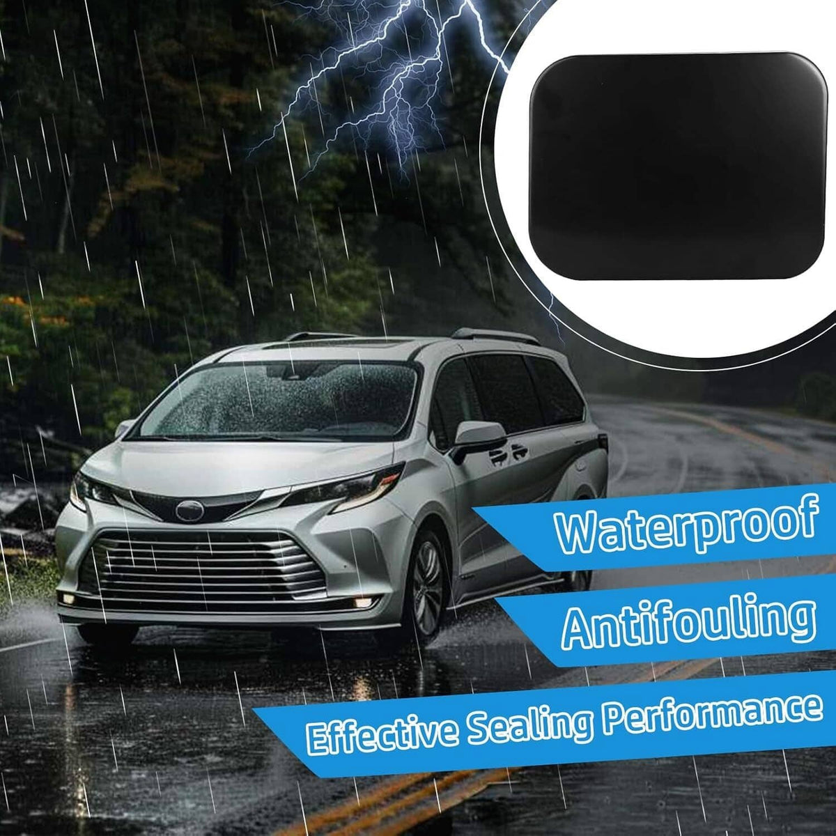 Solidspare Black Gas Lid Door Fuel Door 77350-08020 For 2011-2020 Toyota Sienna 2.7L 3.5L