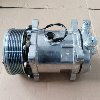 Solidspare A/C Compressor w/ Clutch for Sanden 508 Style 8-Groove Serpentine Belt Aluminum
