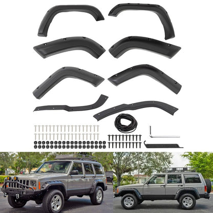 Solidspare Front Rear Fender Flares Kits For 1984-2001 Jeep Cherokee XJ(4DR) Sport Utility