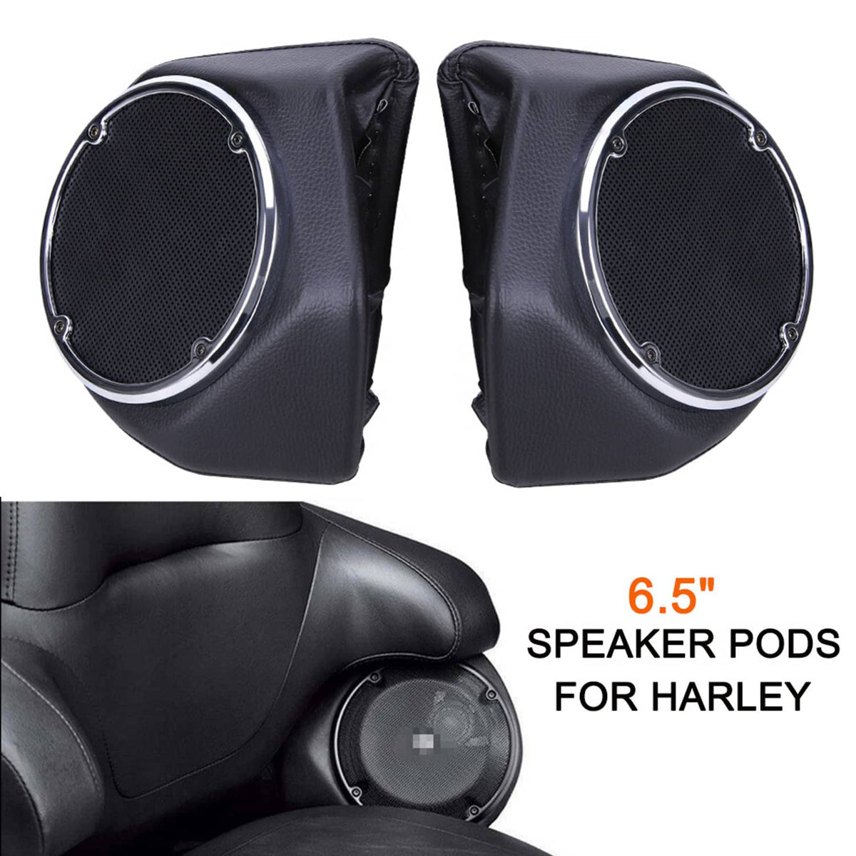 Solidspare 2x Rear 6.5" Speaker Pods Box Trunk For Harley Touring CVO Road Glide 2014-2024