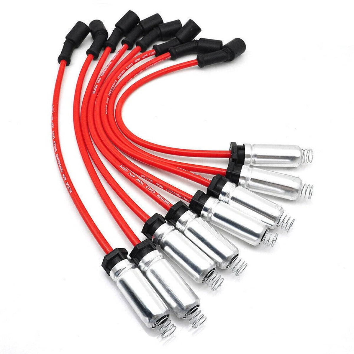 Solidspare 8x Square Ignition Coil & Spark Plug Wire Set For Chevy GMC 4.8L 5.3L 6.0L 8.1L