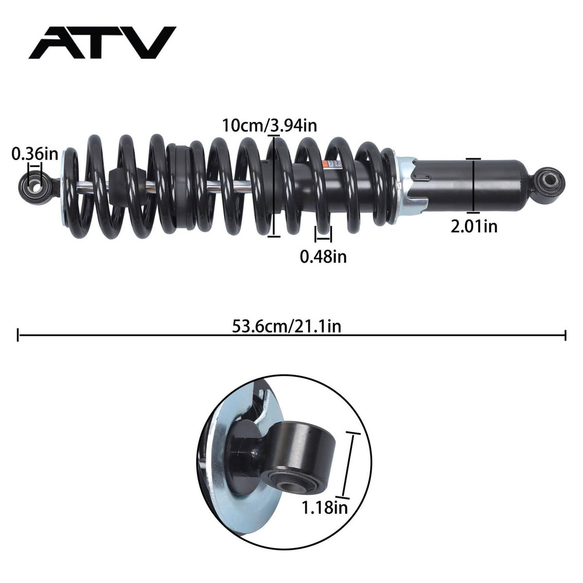 Solidspare Rear Gas Shock Absorbers for Polaris RZR RZR 570 2012-2022 7043759 7044093