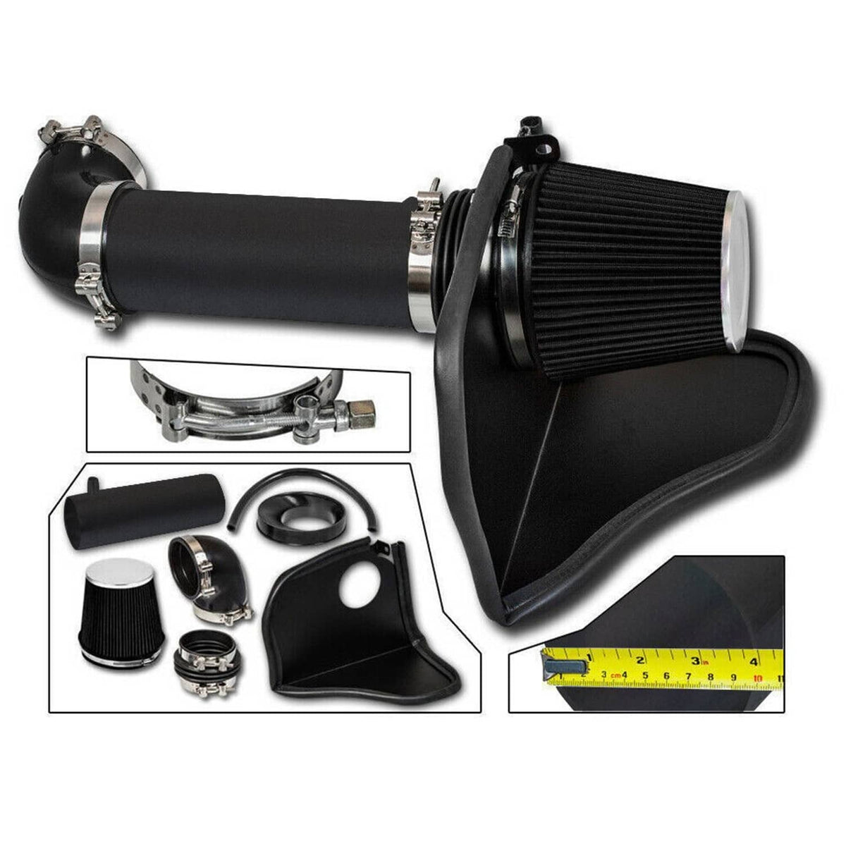 Solidspare 4" Cold Air Intake Kit w/ Heat Shield for 05-10 Dodge Chrysler HEMI 5.7L 6.1L V8