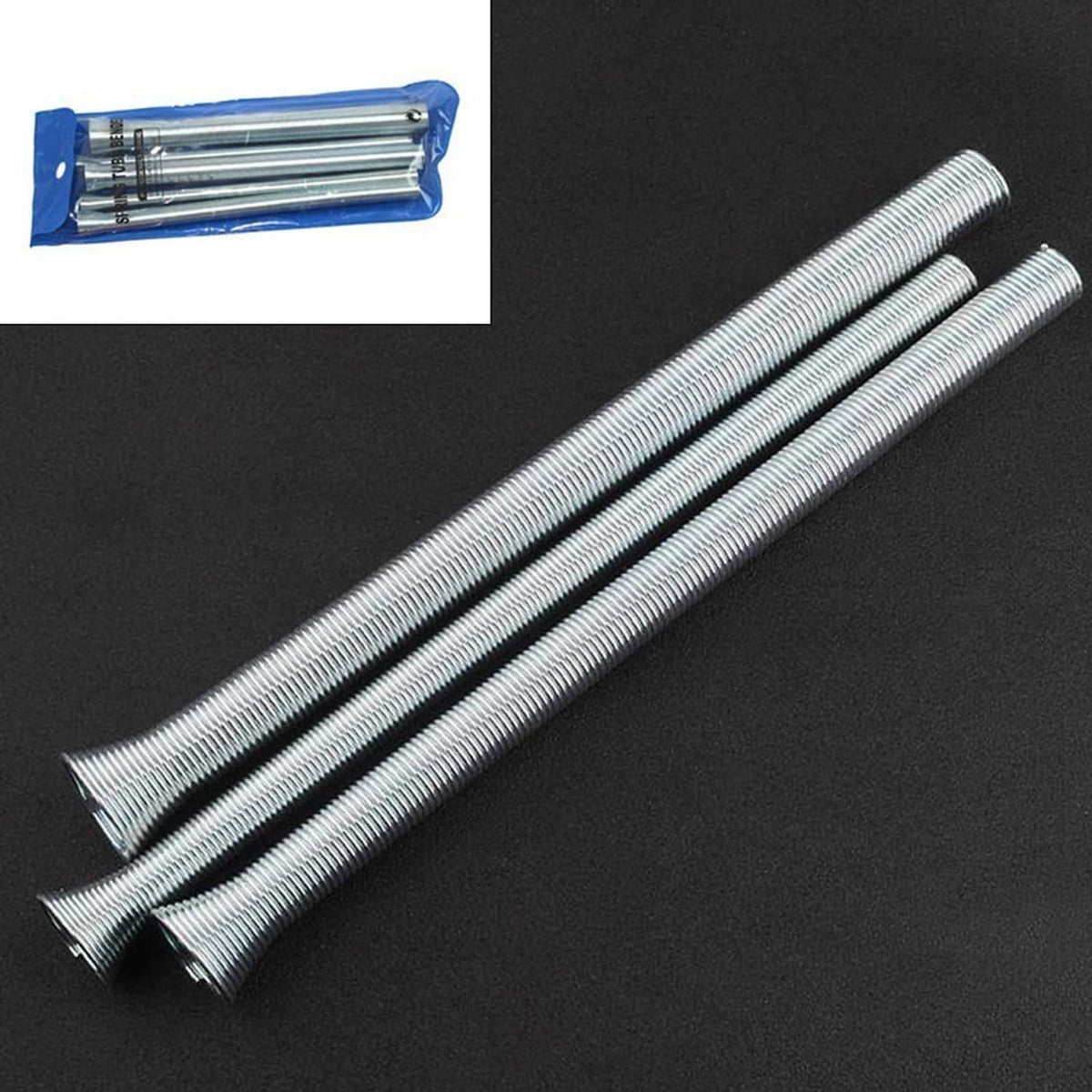 Solid Spare 5pcs 21cm Spring Bending Tube Pipe Bender 1/4" 5/16" 3/8" 1/2" 5/8" Silver Set