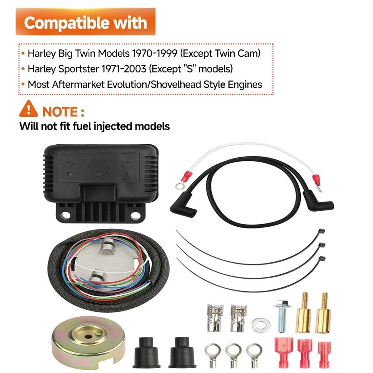 Solidspare Single Fire Programmable Ignition Kit For 1970-03 Harley-Davidson Big Twin Evo