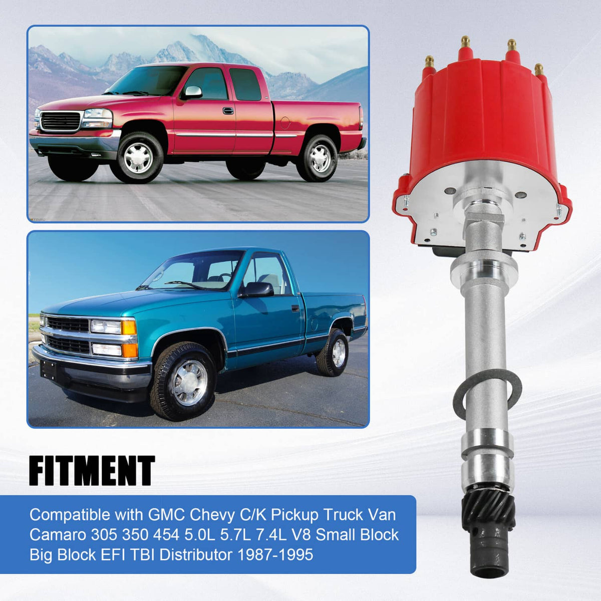 Solidspare Ignition Distributor For Chevy GMC C/K Pickup Truck Van Camaro 7.4L 5.7L 5.0L