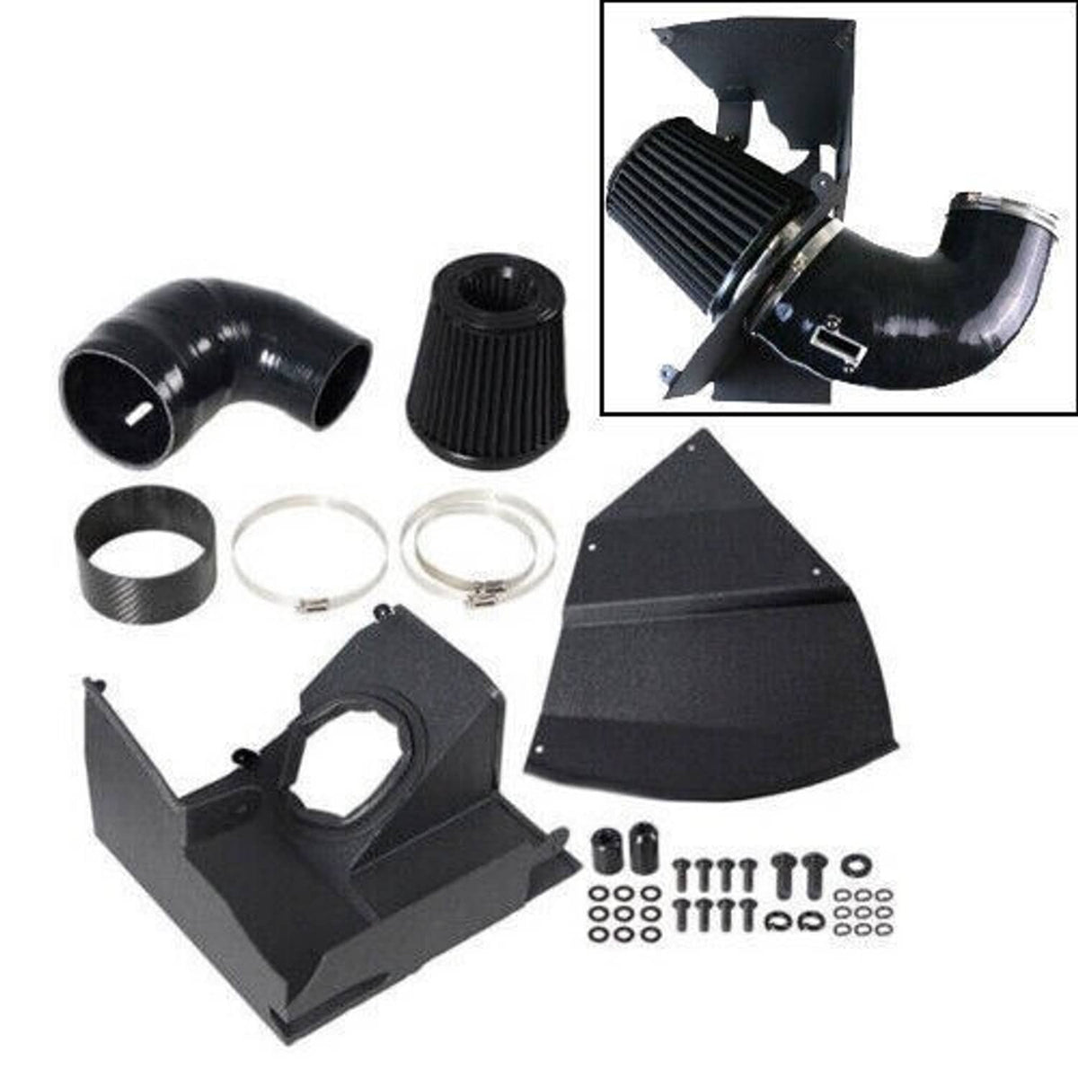 Solidspare Black Cold Air Intake Kit For BMW 320I 330I G20 G21 2019-2022 Aluminum Alloy