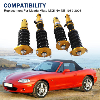 Solidspare Coilovers Coil Spring Strut For Mazda Miata MX-5 NA NB 1990-2005 Shock Absorber