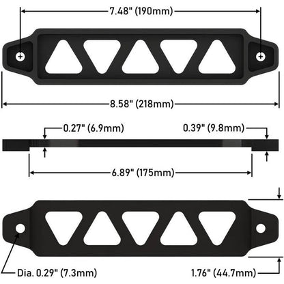 Solidspare Aluminum Black Car Battery Hold Tie Down Bracket Mount Kit + 10'' J-Hooks Bolts