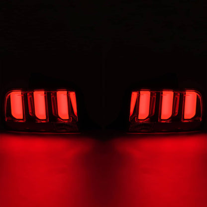 Solid Spare For Ford Mustang 2005-2009 Clear Lens LED Tail Lights Rear Brake Lamps Set 05-09