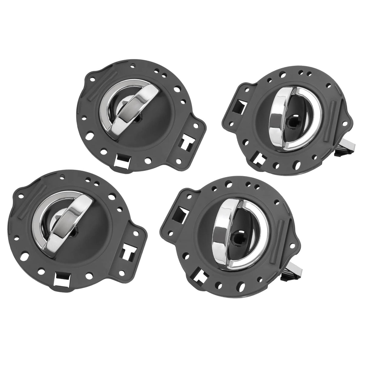 Solid Spare For JEEP COMMANDER 2006-2010 Front Rear Inside Door Handles Chrome & Gray Set 4