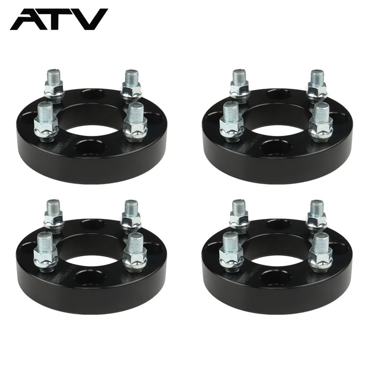 Solidspare 4pcs 1" 4x4 Black ATV Wheel Spacers For Golf Cart  GO GO Club Car 4x101.6mm