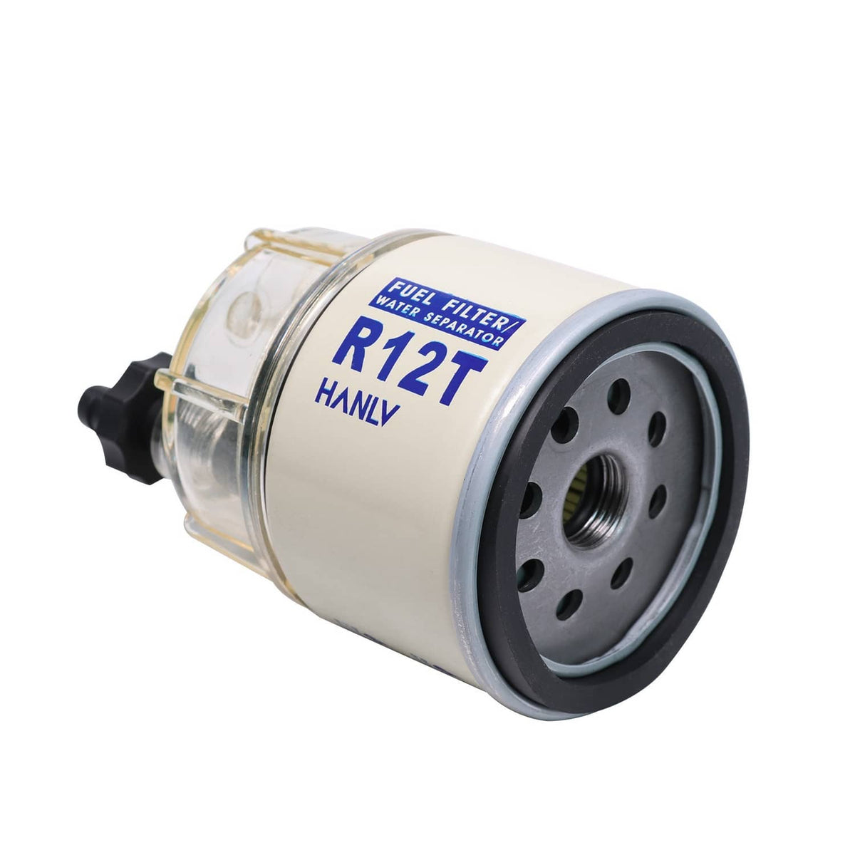 Solidspare R12T Fuel Filter Water Separator Spin-on with Water Collection Bowl For Marine