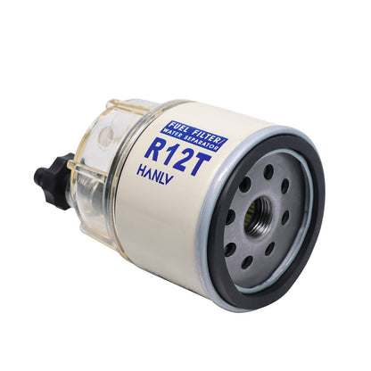 Solidspare R12T Fuel Filter Water Separator Spin-on with Water Collection Bowl For Marine