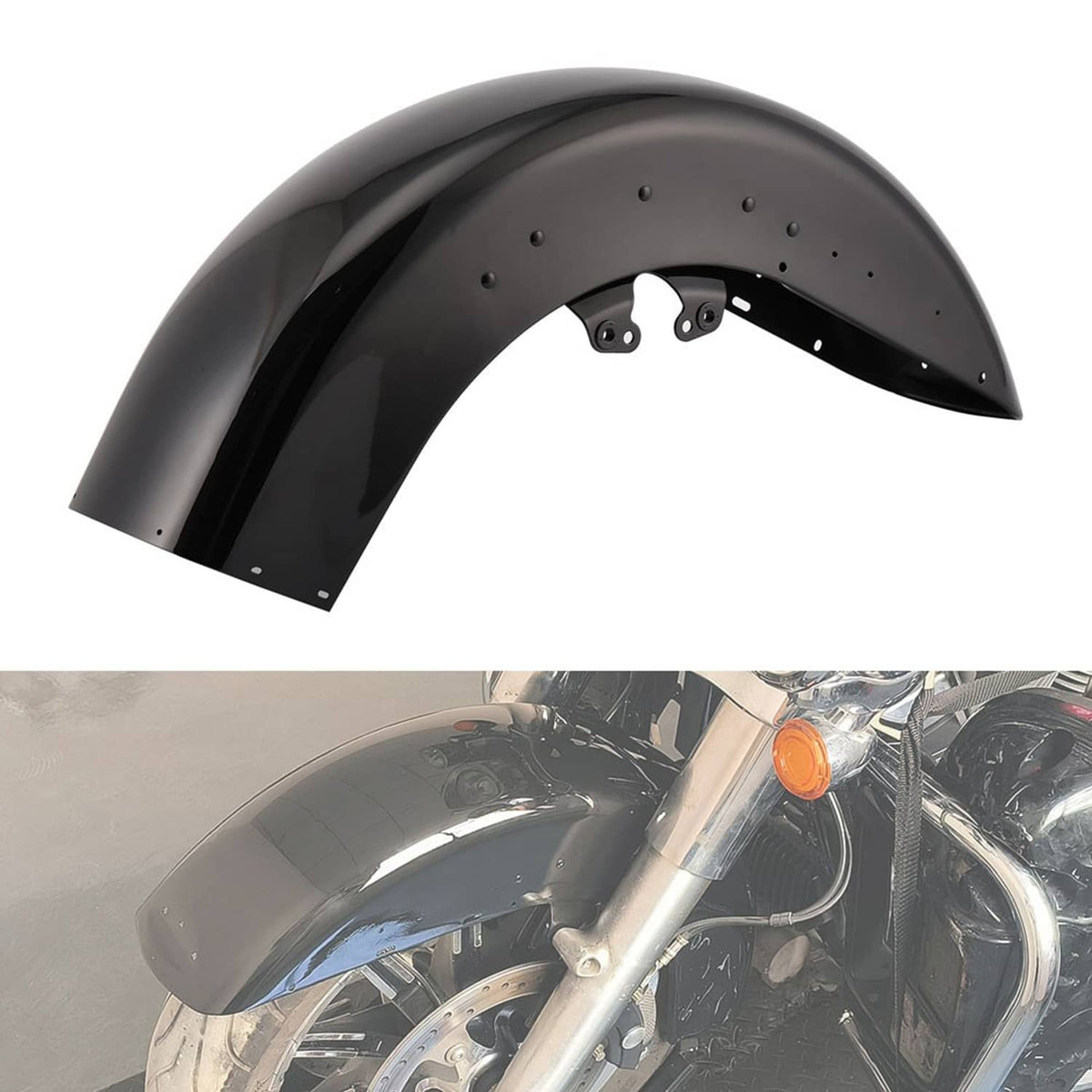 Solidspare US Vivid Black Front Fender For Harley Touring Street Road Glide 2014-2024 2025