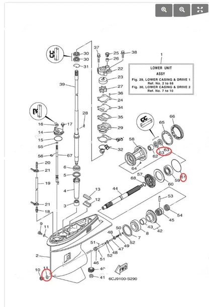 Solid Spare Outboard Lower Unit Oil Seal & O-ring 93101-25M03 93210-86M39 Yamaha F40 F100