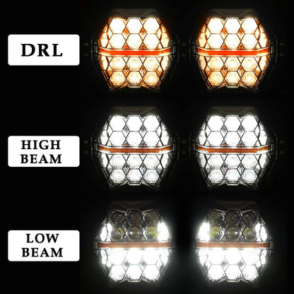 Solidspare For 2015-2024 Harley Road Glide Motorcycle LED Headlight with DRL High Low Beam