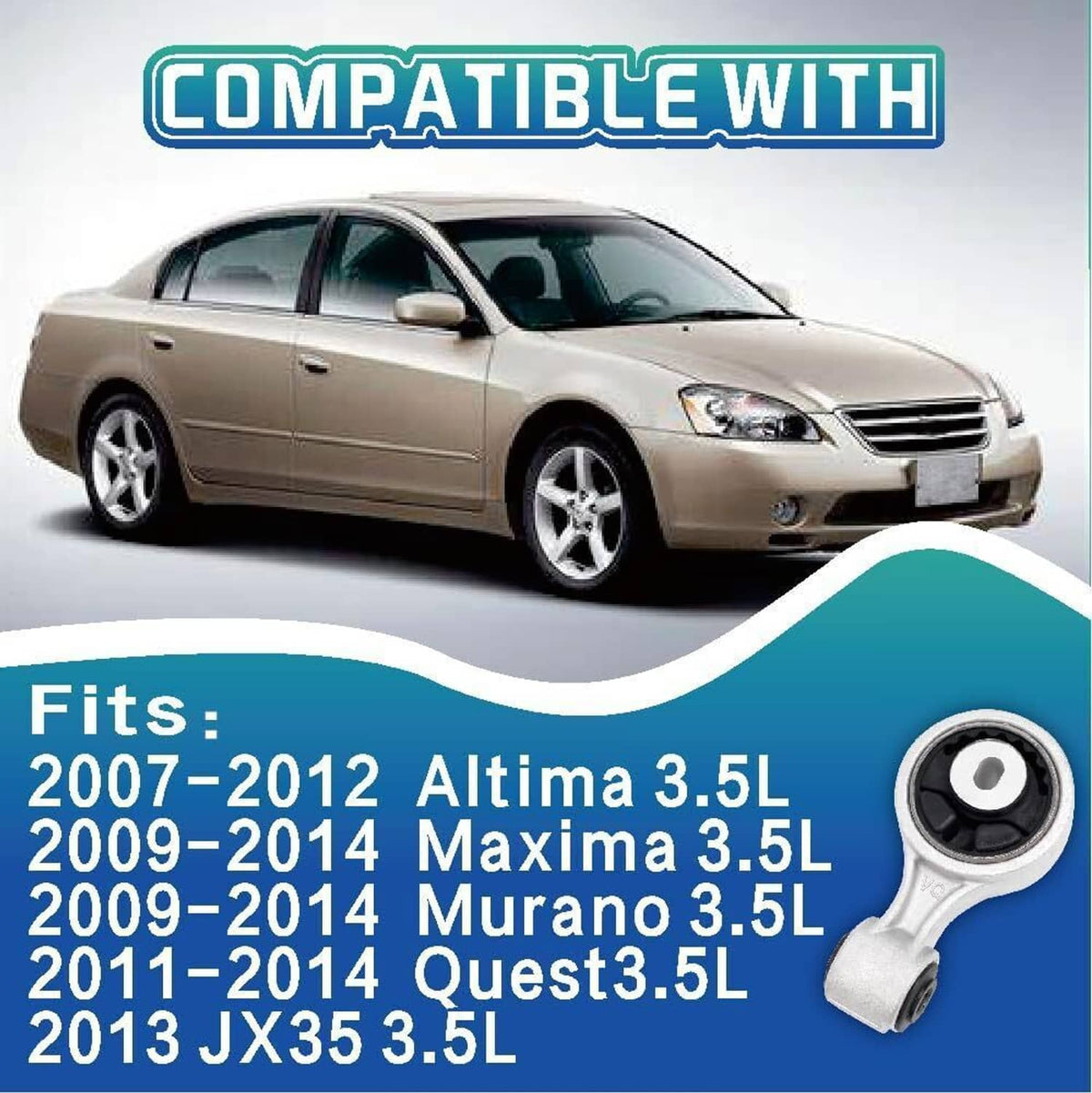 Solidspare Engine Torque Strut Mount Front 9444 For 07-13 Nissan Altima 2.5L-L4 11350JA100