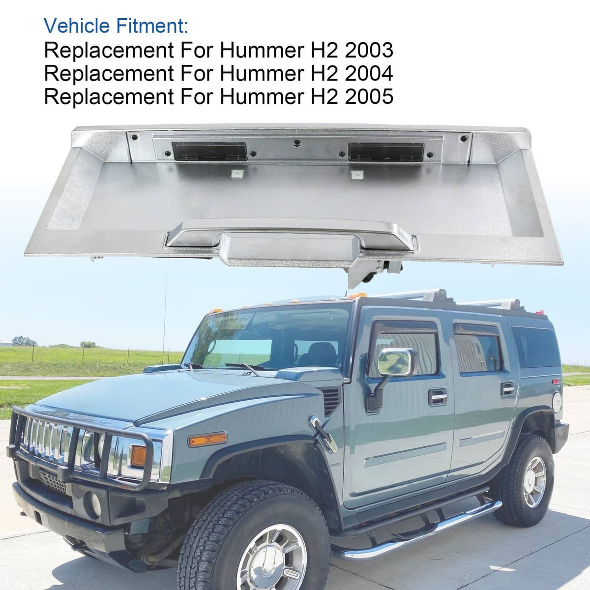 Solidspare Silver New 15135441 Rear Tailgate License Pocket For 2003-2005 Hummer H2
