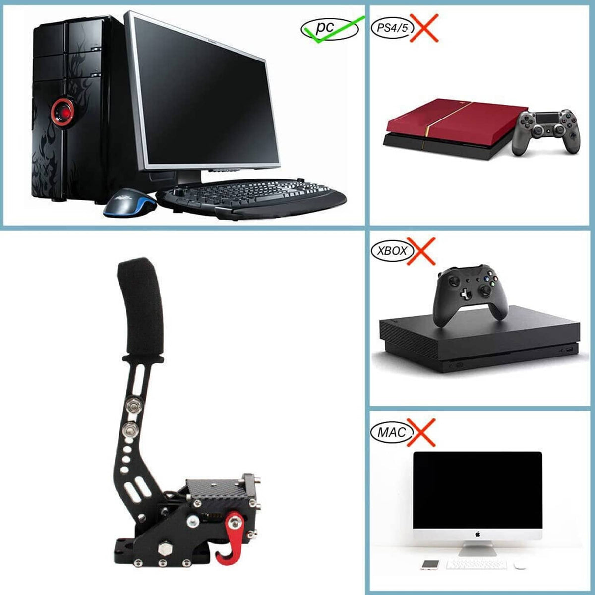 Solidspare PC USB Handbrake for Racing Games G920/T500/G27/G29 64Bit SIM FANATECOSW New