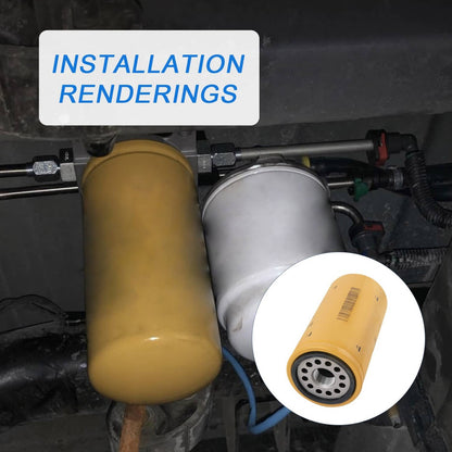 Solidspare Diesel Fuel Filter W/ Remote Mount Base 1/2" NPT For CAT 1R-0749,1R-0750 Filters