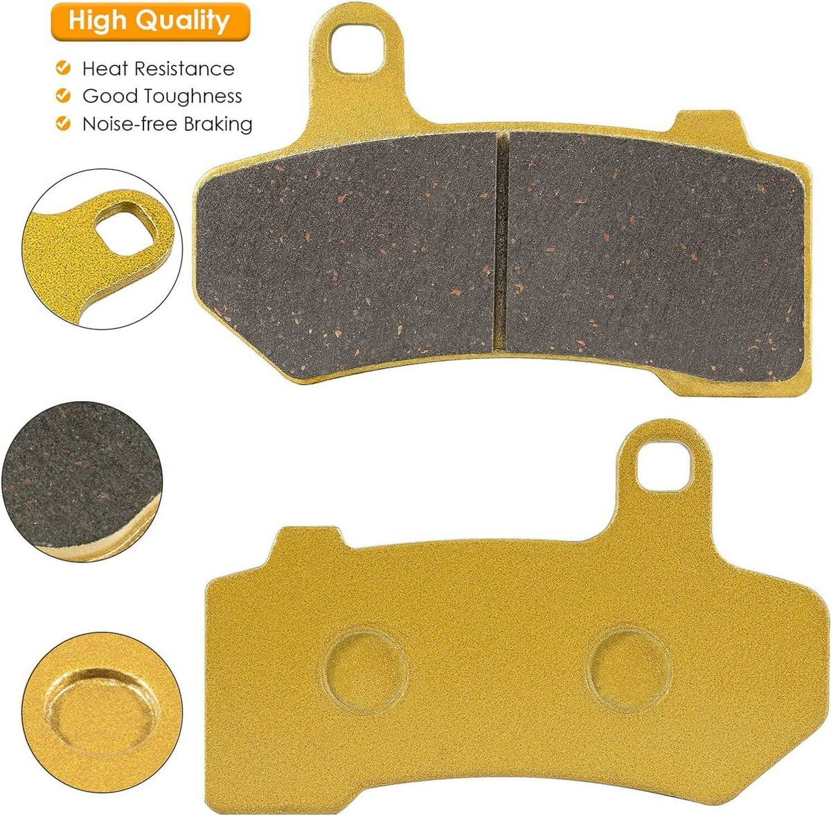Solid Spare Front & Rear Ceramic Brake Pads For Harley Davidson FLHX Street Glide 2008-2015
