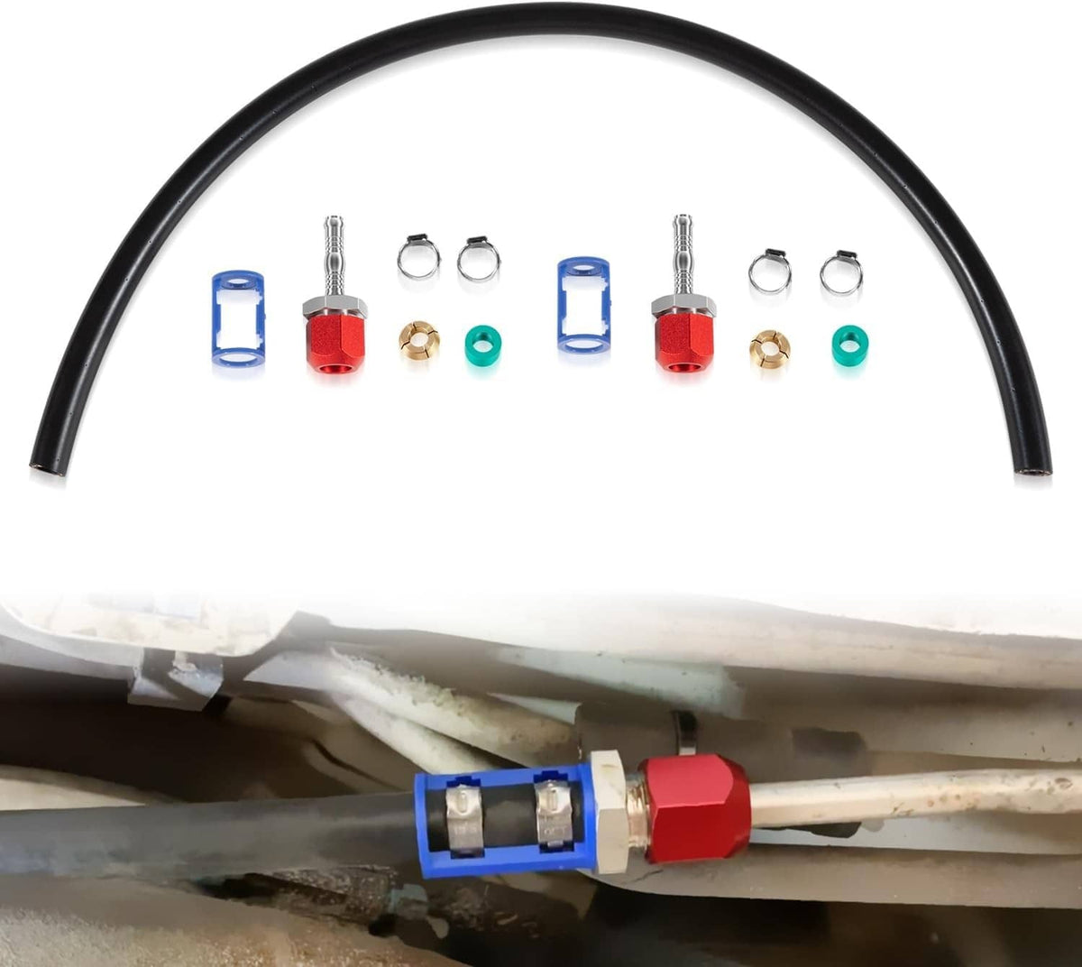 Solidspare 800-671 A/C Line Splice Kit for 3/8” Line With No.6 Hose 24" Line to Hose Repair